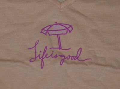 NWT Women's Life Is Good Beach Umbrella Tangerine Orange SS Sleep Vee