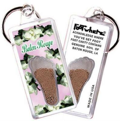 Baton Rouge, LA FootWhere  Souvenir  Keychain. Made in USA