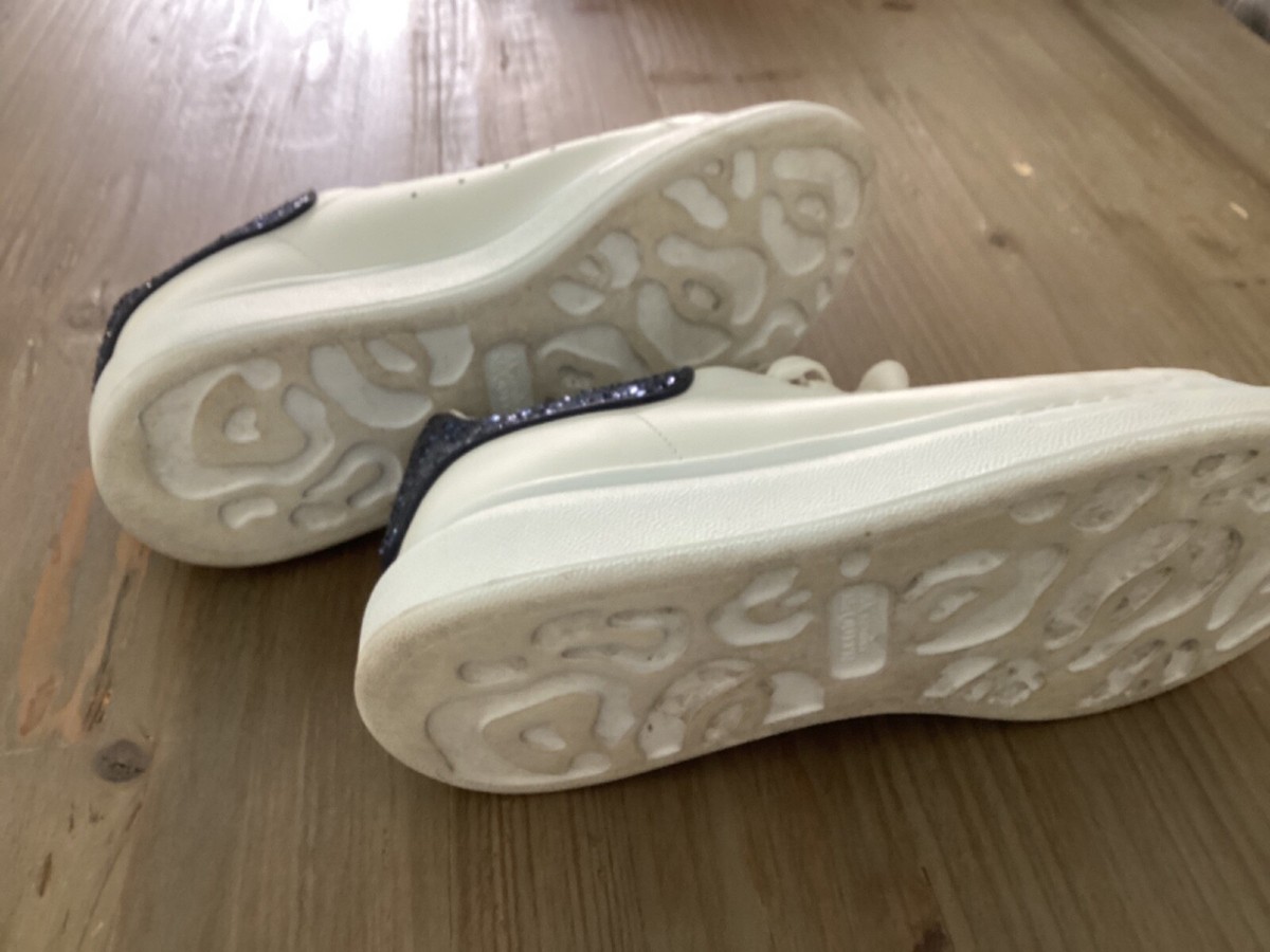 alexander McQUEEN Oversized White Sneaker w/Blue Glitz sz.41