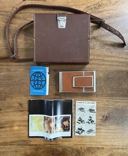 POLAROID SX-70 Land Camera Chrome Brown Leather Case Strap-Flash Film M31