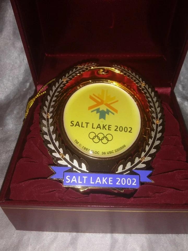 Olimpiadas de invierno 2002 Salt Lake City adorno de vacaciones de Navidad en caja pequeño 3" Foto 2 de 4