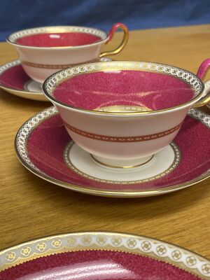 Wedgwood (W1813) Ulander Powder Ruby (6 Sets) Footed Cups