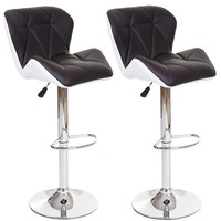 2Er-Set Barhocker MCW-A92, Barstuhl Tresenhocker, Kunstleder Braun