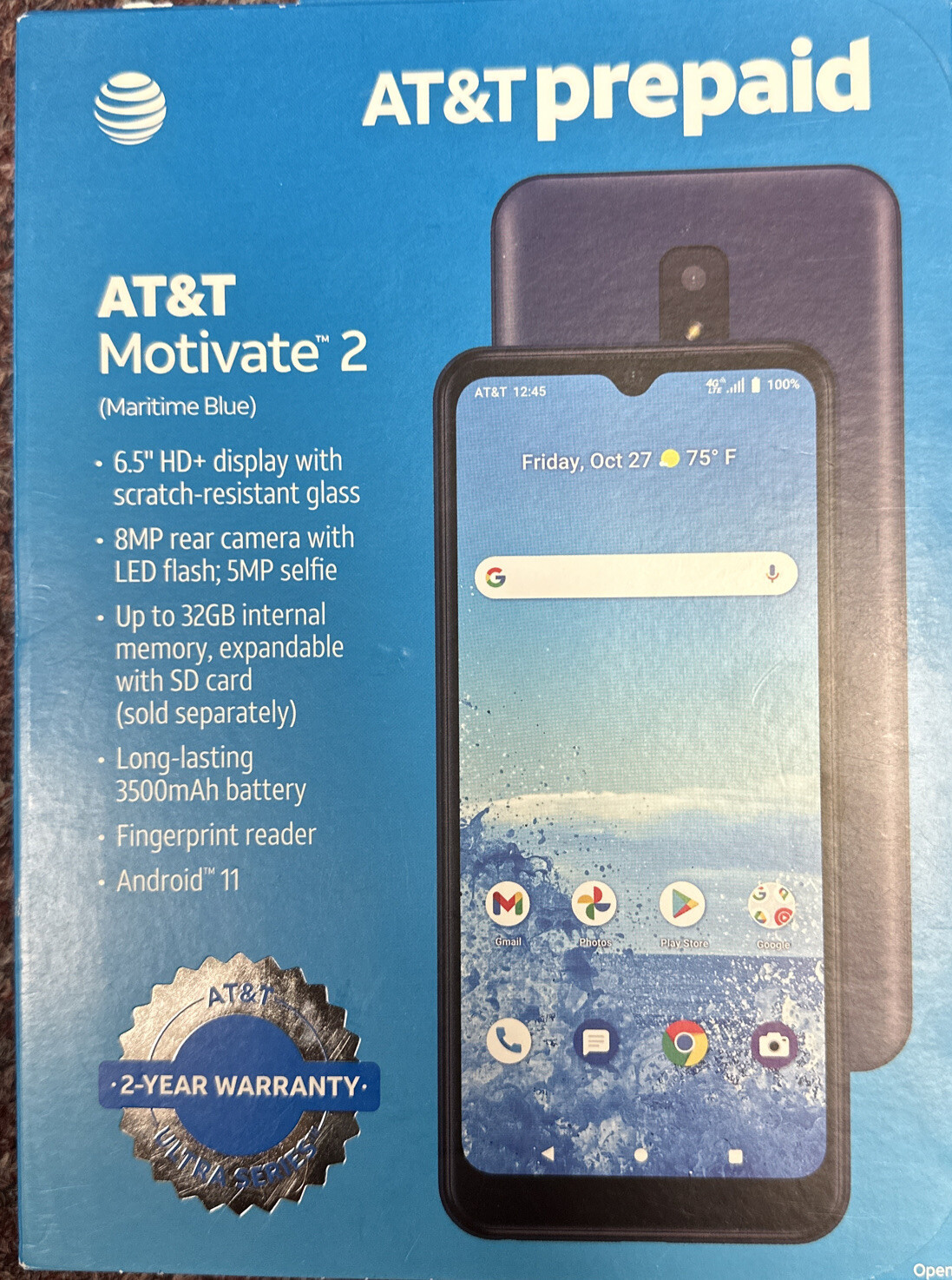 AT&T Motivate 3 (EABF22206A) 32 GB 4G LTE Smartphone Android / CRICKET H2O - Foto 4