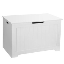 White Wooden Shoe Storage Chest Indoor Organizer Home Bedroom Box Toys Clothes