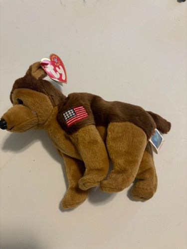 Ty Beanie Baby Courage Bear Beanie Baby 2001 Patch Drapeau USA