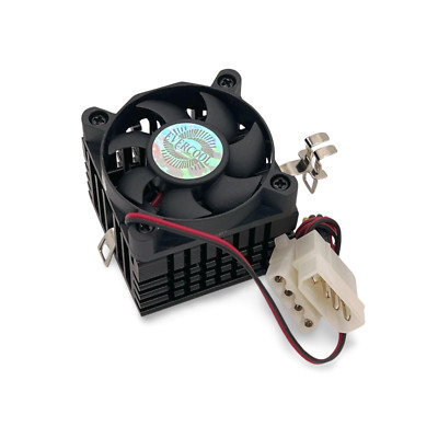 586 CPU Socket 370 CPU Fan PGA370 Celeron AMD K6 - Black