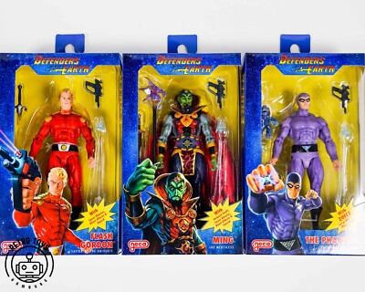 NECA DEFENDERS OF THE EARTH Phantom Flash Gordon Ming - 3 Figuren Set NEU OVP