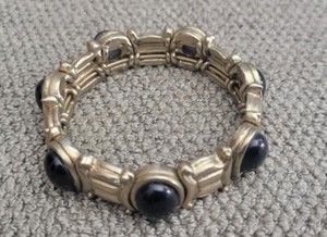 Vintage Metal Costume Jewelry Bracelet  Silver Tone
