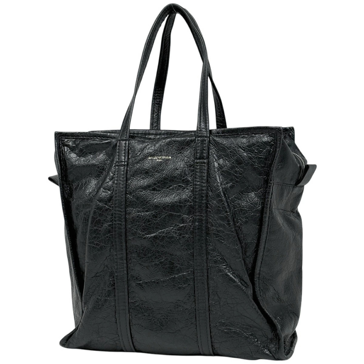 Balenciaga Bazaar Shopper Shoulder Bag Tote Leather Black