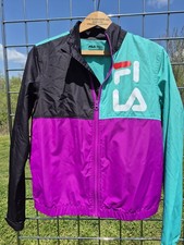 Vintage Fila Jacket 80s 90s Windbreaker Colorblock Retro Full Zip EXSmall