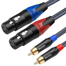 Dual Female XLR to Dual RCA Cable, Heavy Duty 2-XLR Female to 2 RCA/Plug HiFi...