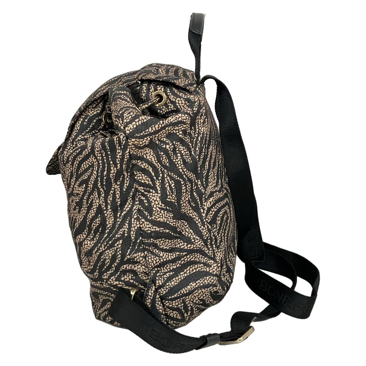 BORBONESE - Black Beige Nylon Backpack - image 4