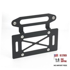 Hawse Fairlead License Plate Mount, 10 Inch Winch License Plate Bracket, Black