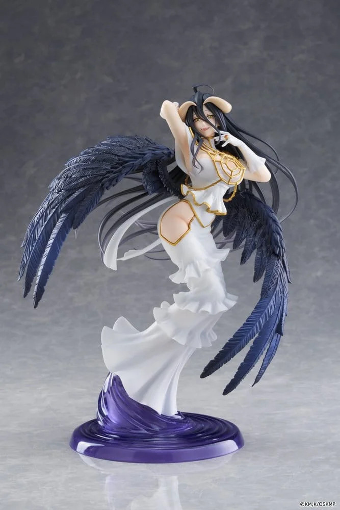 Figurine Overlord Albedo blanche Taito T-most, statuette manga de collection en PVC avec ailes