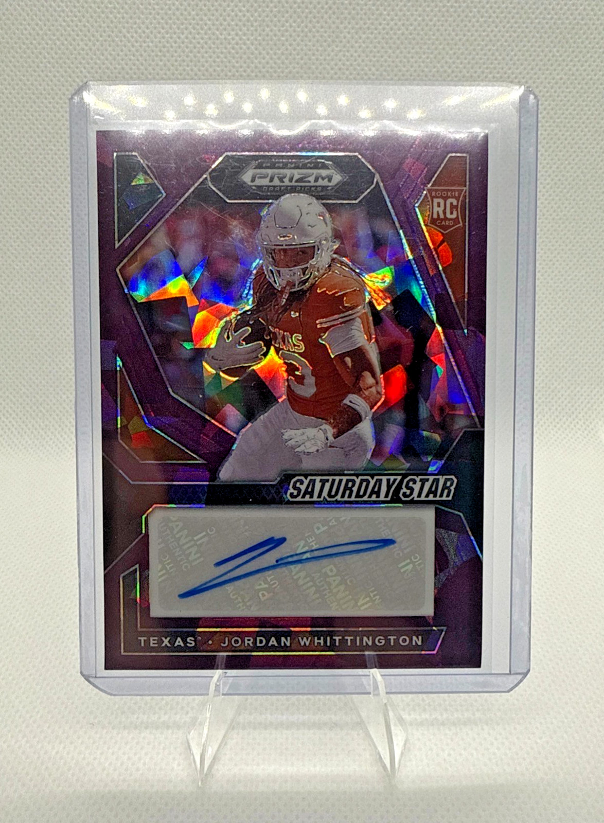 Jordan Whittington Panini Prizm Draft Picks Saturday Star Signatures #SSSJWN Purple Ice