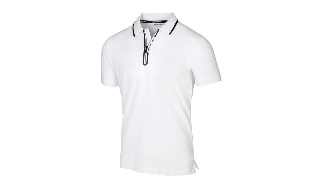 Polo AMG t-shirt XL blanc pour homme, vêtement de sport automobile à col boutonné