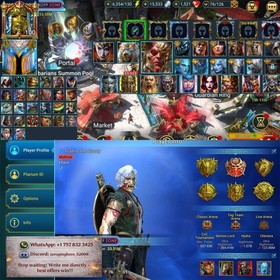 RaidShadowLegends|7Mythical|308Legendary|2x platinum Avatar|33M power|432 Speed