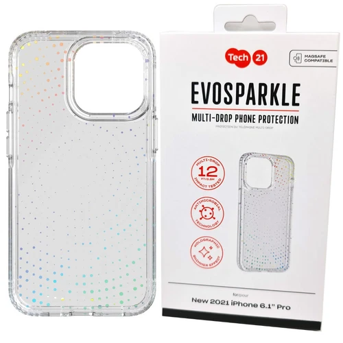 Tech21 Case For iPhone 13 Pro Evo Sparkle Shimmer Drop Protection Cover Radiant