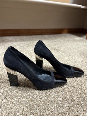 PRADA Black Patent Leather/ Suede Pumps Size 37
