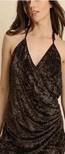 Dress Fourm Dress Women’s Size Small Backless Glitter Velvet Halter Mini Party