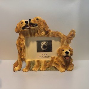 Golden Retrievers 4x6 Photo Frame/ E & S Imports/3 D Resin Comes In Original Box