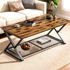 Morden Coffee Tables, 39.37" Dx 23.62" Wx 18.11" H, Rustic Farmhouse Wood Cof...