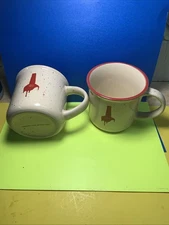 Maker's Mark Limited Ed Bourbon Whisky 2- Beige Ceramic Coffee Mugs Small Mark 1