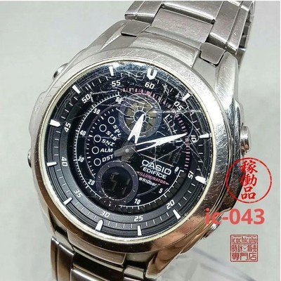 CASIO EFA-116D-1A1JF Wristwatch Black Analog Digital Alarm Backlight Ready