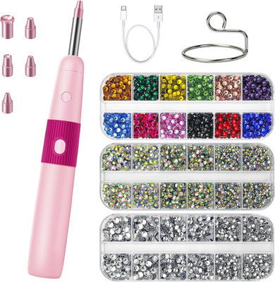 DIY Hotfix Applicator, 5 in 1 Hot Fixed Wand Bedazzler Kit, Rhinestones Setter W
