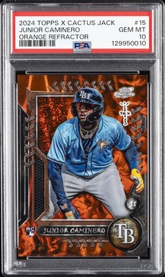 2024 TOPPS COSMIC CHROME X CACTUS JACK #15 JUNIOR CAMINERO 13/25 PSA 10