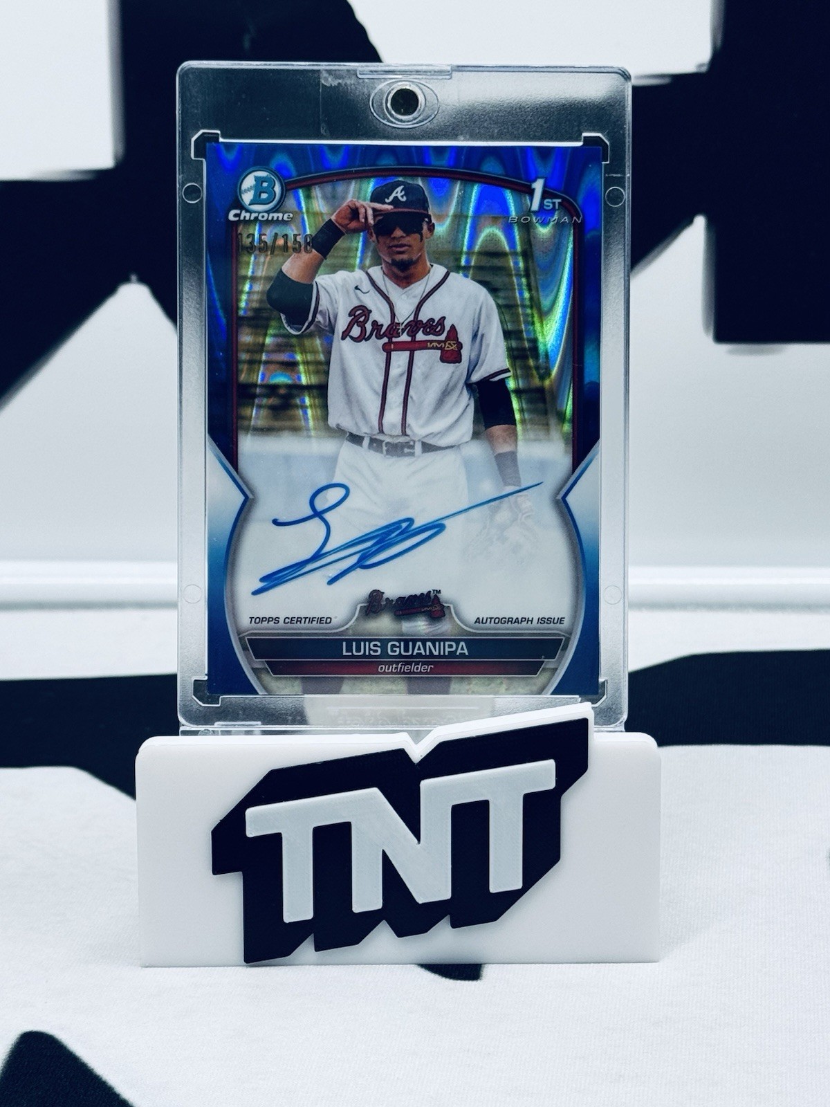 Luis Guanipa 2023 Bowman Chrome Prospect 1st Blue Raywave Auto /150