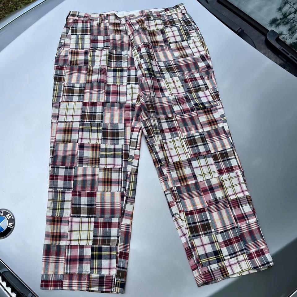 Multi-coloured baggy patchwork plaid trousers - image 1
