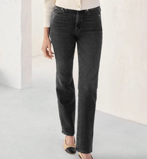 AYR The LaLa Straight Leg Jean in Hush Hush Black Women s Size 33 Short Inseam
