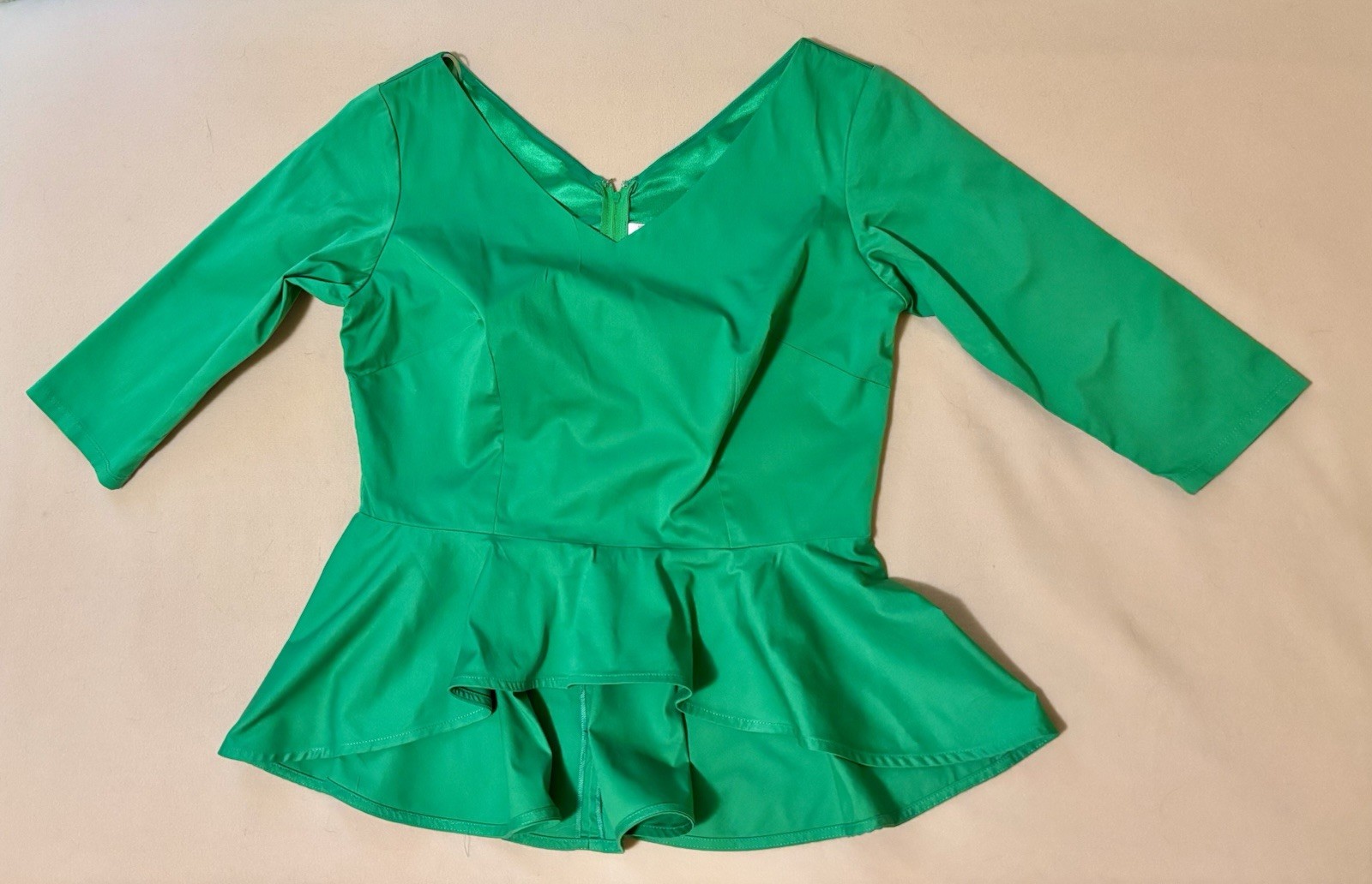 GREEN peplum top 3/4 sleeves Pinup Couture’s “Harley” XL image 3