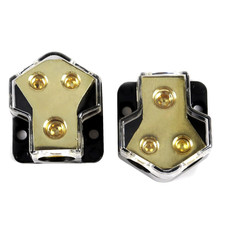 2PCS 0/2/4 Gauge in 4/8 Out 2 Way Amp Copper Power Distribution Block for Car Au