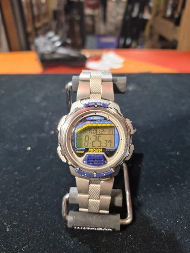 Timex 747 ReefGear VTG 90s High Tide Bezel INDIGLO Temperature Sensor 44mm Watch