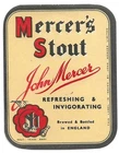 Beer Label: Mercer, Adlington, but probably brewed in Blackburn, Stout 79mm tall