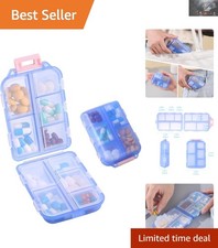 Lightweight Portable Pill Box - 10 Compartments for Daily Medication Storage
