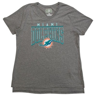 NFL Miami Dolphins Women's Champ Caliber Heather Tri-blend T-Shirt in Gray, XL