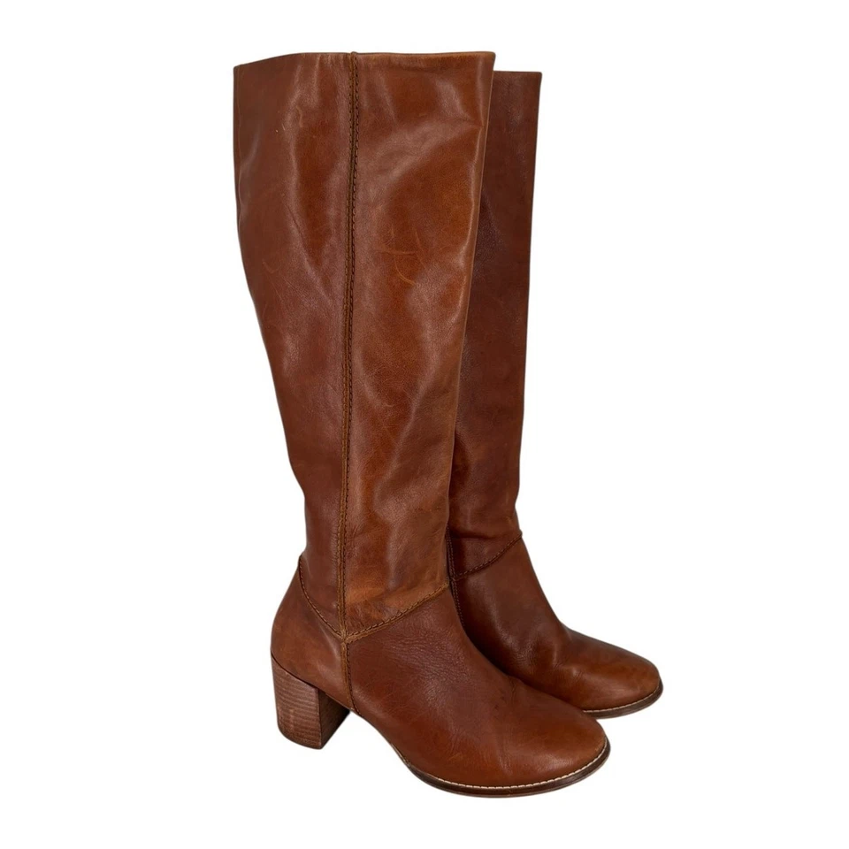 Botas Seychelles Tacón Alto Bloque Western Boho Coñac Suroeste Talla 8 Foto 4 de 4