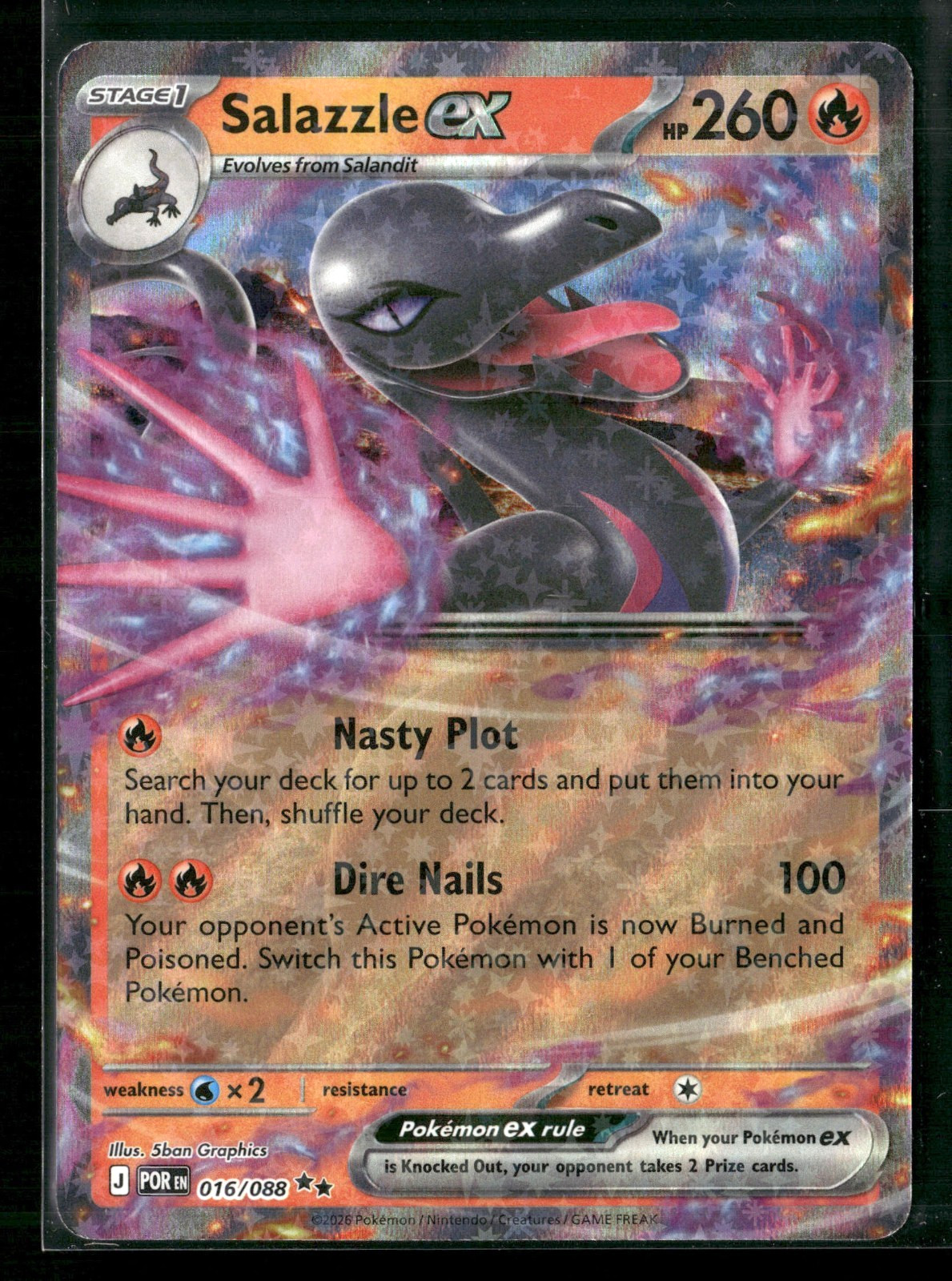 Salazzle ex 016/088 - Double Rare - Pokemon Perfect Order - POR - NM