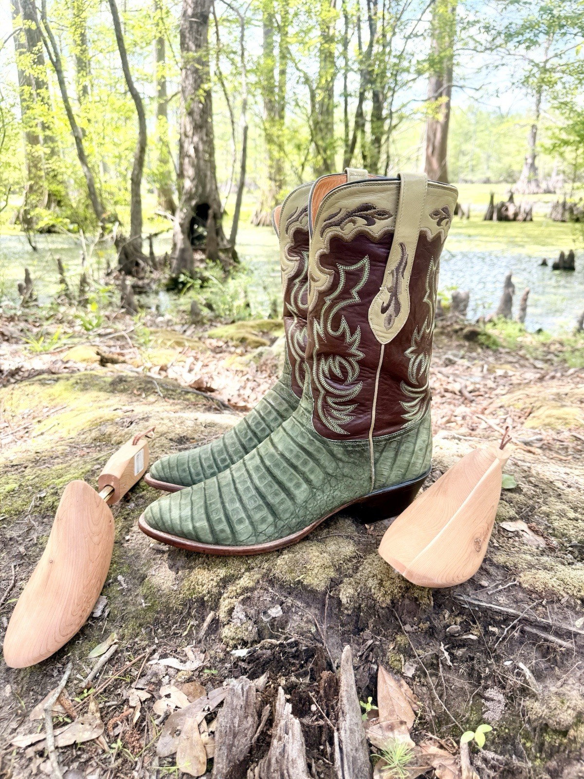 LUCCHESE CLASSICS EXOTIC CAIMAN ULTRA BELLY WEST NIALL WESTERN BOOTS SIZE 11 EE