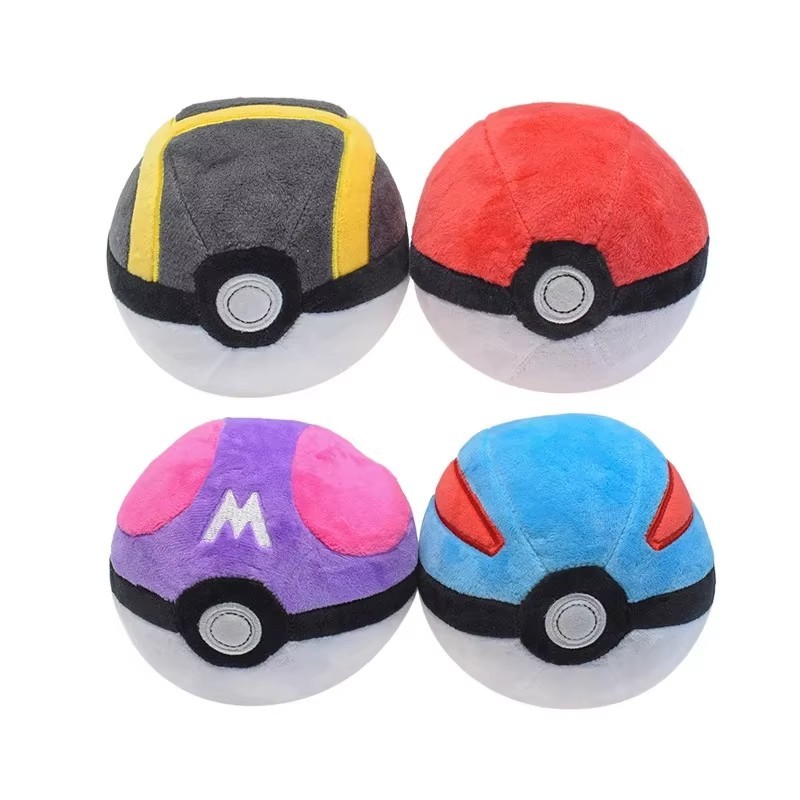 Pack of 4, Pokemon 5" Pokeball Plush Toy - Great For Kids/Parties/Etc...!!