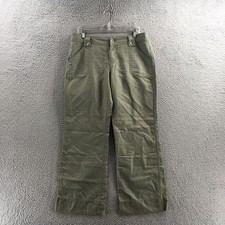 Banana Republic Chino Pants Womens 12 Green Linen Blend Straight Leg Casual