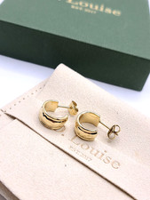 D. Louise Polished Huggie Hoop 13mm Gold Plated Earrings