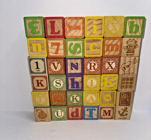 Vintage include Uncle Goose 36 Mixed Wooded Blocks Piece ABC and Numbers Read