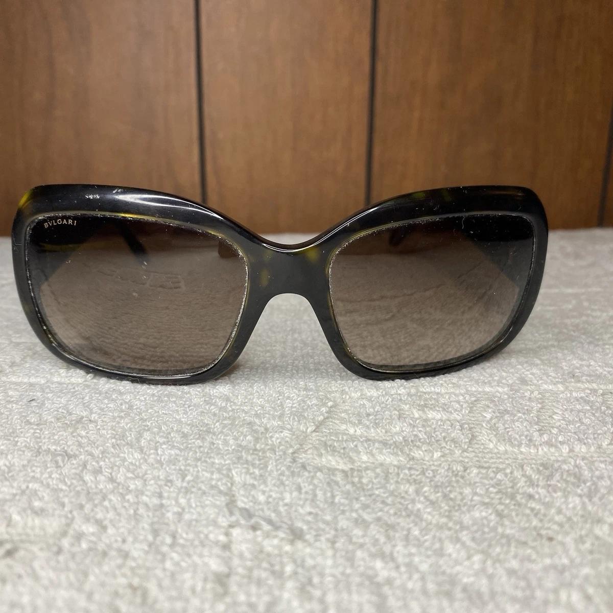 BVLGARI Sunglasses Gently Used Brown Tortoise Plastic Frame Round Gem Hingis Bvlgari BV4057B 851 Brown Swarovski Crystal Luxury Italy  main image 2