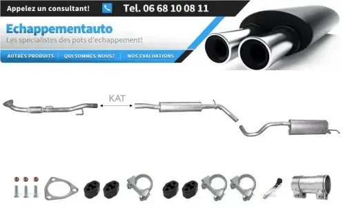 Échappement Skoda Roomster 1.4 63kW 2006-2010 silencieux arrière en acier homologué E