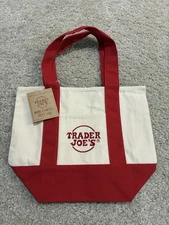 Trader Joe’s Mini Canvas Tote Bag || Red || Limited Edition 🔥New With Tags🔥